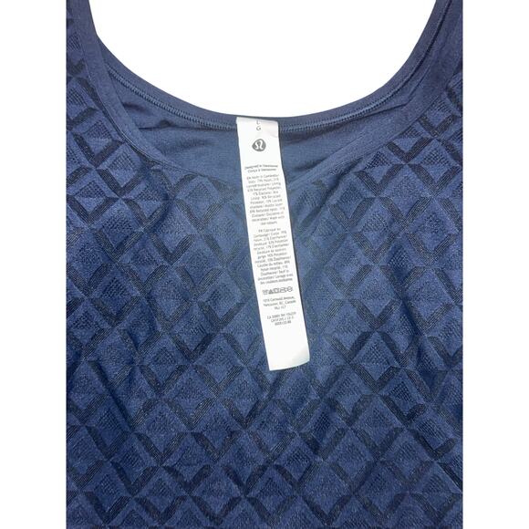 NWT Lululemon Large Textured Mesh Tank Club Blue Tennis Top Medium Support Bra - Picture 5 of 14